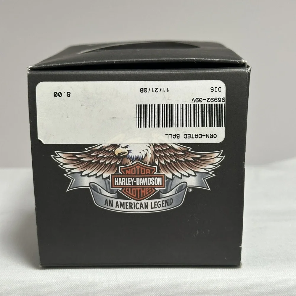 HARLEY-DAVIDSON 2008 White‎ Glass Ball Holiday Ornament 96992-09V, 3